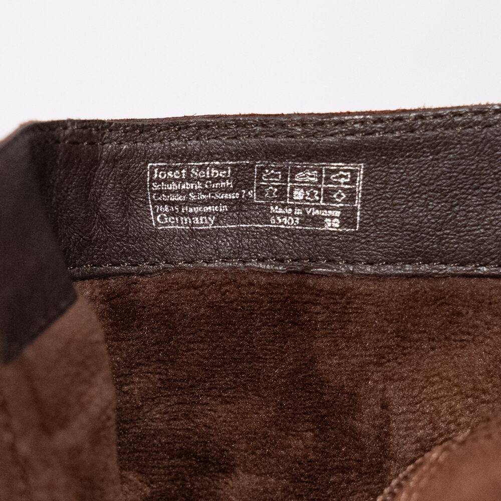 Josef Seibel Britney Brown Leather Ankle Boots EU 39 US 8-8.5 Classic Moto Biker - Picture 12 of 12